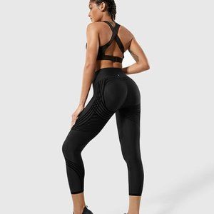 Fanka 7/8 High Waisted Leggings for Women Tummy Control Reversible